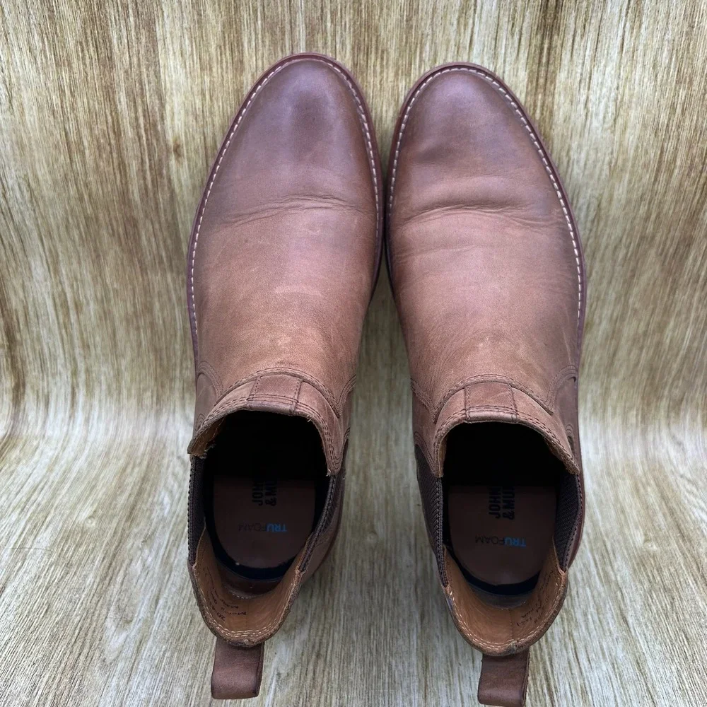 Johnston & Murphy Chelsea Boots Men's Size 9M Brown Leather TRUFOAM 20-4328